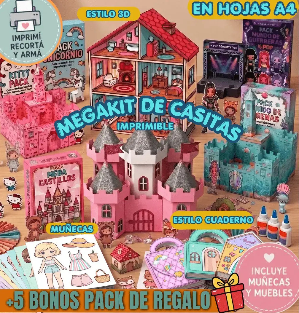 Mega Kit Casitas y Mundos Fantasticos✨️+ 5 Bonus de regalo 🎁
